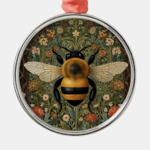 Elegante retro hommel boho botanische bloemkunst metalen ornament