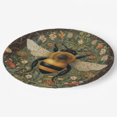 Elegante retro hommel boho botanische bloemkunst papieren bordje (Gekanteld)