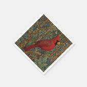 Elegante Retro Kardinaal Art Nouveau rode vogel Servet (Hoek)