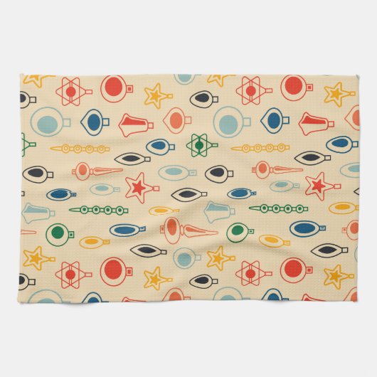 Elegante retro kerst theedoek (Horizontaal)