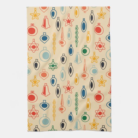 Elegante retro kerst theedoek (Verticaal)