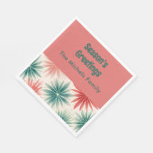 Elegante Retro Kerstbloem Servet (Hoek)