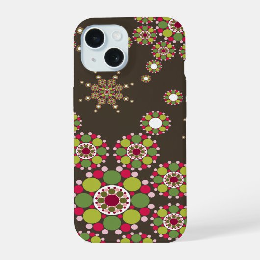 Elegante Retro Kerstster Stippen Patroon Vakantie iPhone 15 Hoesje (Achterkant)