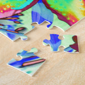 Elegante retro kleurrijke tropische bloemenlelie legpuzzel (Zijkant)