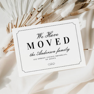 Elegante retro look lijst nieuw adres verplaatsen briefkaart