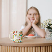 Elegante Retro Medio-Century geometrische vormen Koffiemok