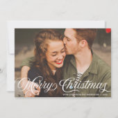 Elegante Retro Merry Christmas Script Foto Feestdagenkaart (Voorkant)