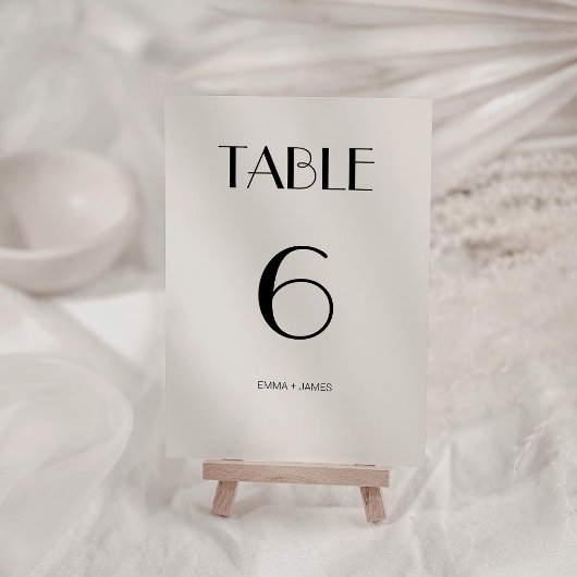 Elegante Retro Off Witte Trouwtafel Nummer Kaart