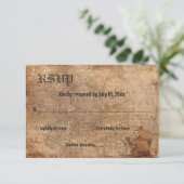 Elegante  Retro Oude Kaart Scheepsbruiloft (Staand voorkant)