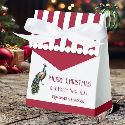 Elegante Retro Peacock Christmas Gift Box Bedankdoosjes
