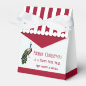 Elegante Retro Peacock Christmas Gift Box Bedankdoosjes (Voorkant Zijde)