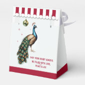 Elegante Retro Peacock Christmas Gift Box Bedankdoosjes (Achterkant)