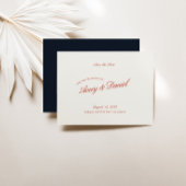Elegante Retro Red & Deep Blue Save the Date Kaart