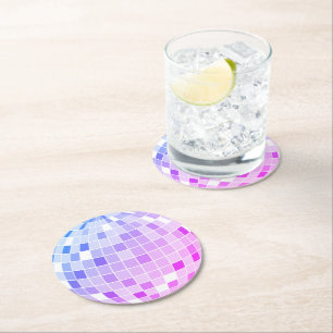 Elegante Retro Roze Disco Bal Ronde Kartonnen Onderzetter