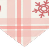 Elegante Retro Roze Sneeuwvlok en Rood Hart Patroo Tafelkleed (Gekanteld)