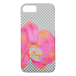 Elegante retro roze waterverf orchideeën polka dot Case-Mate iPhone case