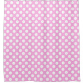 elegante retro roze witte polka stippen douchegordijn (Voorkant)