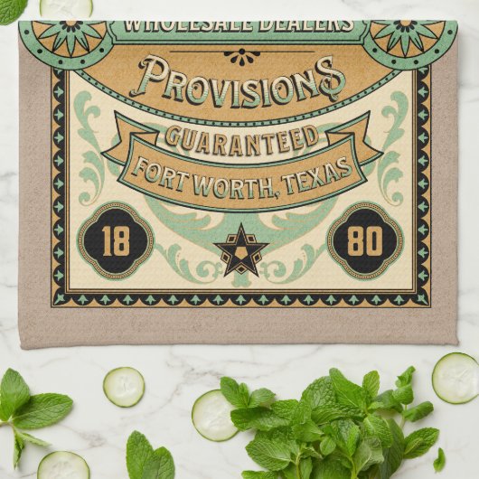 Elegante retro Rustieke boerderij goederen Texas Theedoek (Gevouwen)