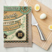 Elegante retro Rustieke boerderij goederen Texas Theedoek (Quarter Fold)