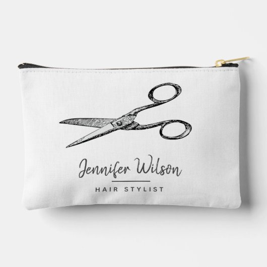 Elegante retro schaar - Minimale haarstylist Etui (Achterkant)
