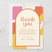 Elegante Retro Script Boog Frame Grad Afstuderen Bedankkaart (Voorkant)