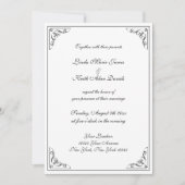 Elegante retro stijl bloeien wervelende grens brui kaart (Voorkant)