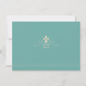 Elegante Retro Stijl Fleur de Lis Bewaar de Datum Save The Date (Achterkant)
