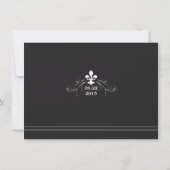 Elegante Retro Stijl Fleur de Lis Bewaar de Datum Save The Date (Achterkant)