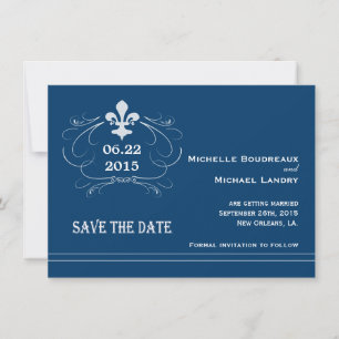 Elegante Retro Stijl Fleur de Lis Save the Date