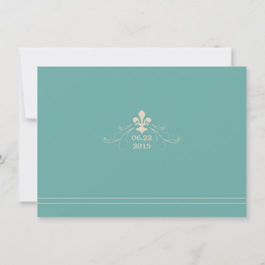 Elegante Retro Stijl Fleur de Lis Save the Date (Achterkant)