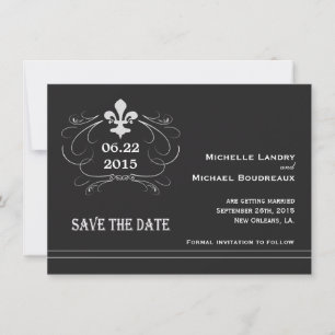 Elegante Retro Stijl Fleur de Lis Save the Date