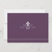 Elegante Retro Stijl Fleur de Lis Save the Date Kaart (Achterkant)