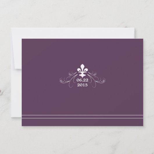 Elegante Retro Stijl Fleur de Lis Save the Date Kaart (Achterkant)