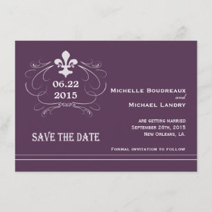 Elegante Retro Stijl Fleur de Lis Save the Date Kaart