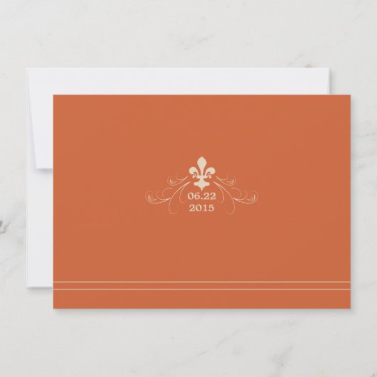Elegante Retro Stijl Fleur de Lis Save the Date Kaart (Achterkant)