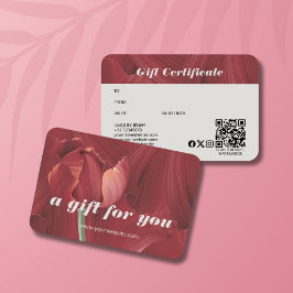 Elegante Retro Stijlvolle Rode Tulp Abstract Patro Visitekaartje