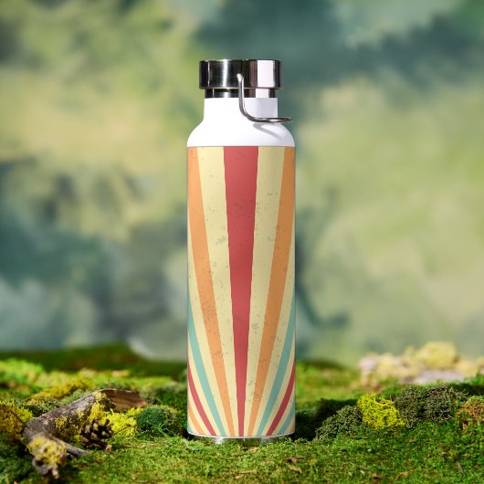 Elegante Retro Sunburst Achtergrond Waterfles (Buiten)