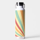Elegante Retro Sunburst Achtergrond Waterfles (Voorkant)