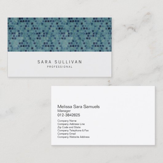 Elegante Retro Tealtiles Professionele BusinessCar Visitekaartje (Voorkant / Achterkant)