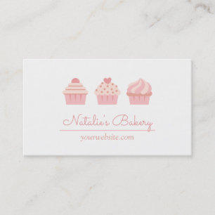 Elegante Retro Trio Cupcakes Zakelijke Kaarten Visitekaartje