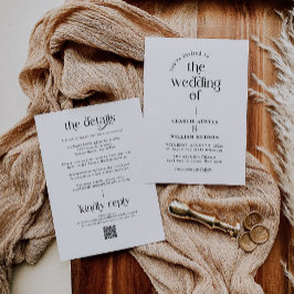 Elegante Retro Typografie Bruiloft Kaart