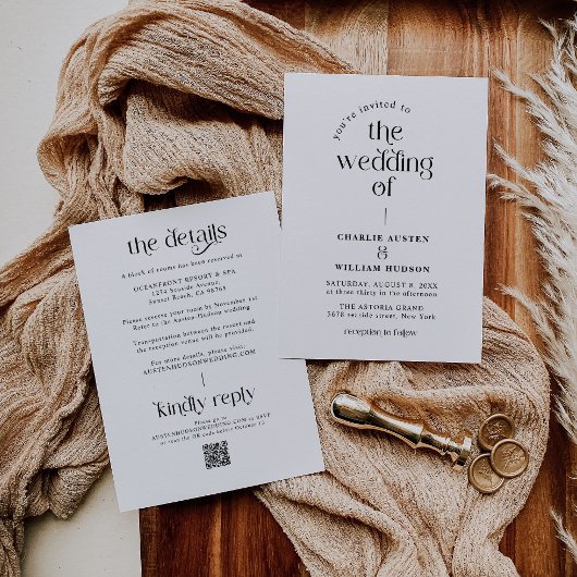 Elegante Retro Typografie Bruiloft Kaart