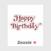 Elegante Retro Typografie Gelukkig Verjaardag Sticker (Vel)