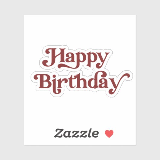 Elegante Retro Typografie Gelukkige Verjaardag Sticker (Vel)