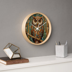 Elegante retro uil boho bohemian bos groen