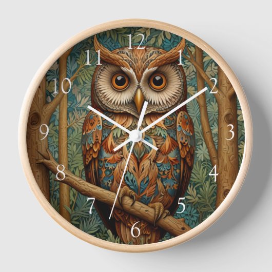 Elegante retro uil boho bohemian bos groen (Voorkant)