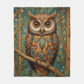 Elegante retro uil boho bohemian bos groen fleece deken (Voorkant)