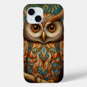 Elegante retro uil bos groen Case-Mate iPhone case (Achterkant)