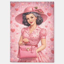 Elegante Retro Valentijn Magnet