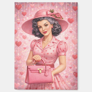 Elegante Retro Valentijn Magnet